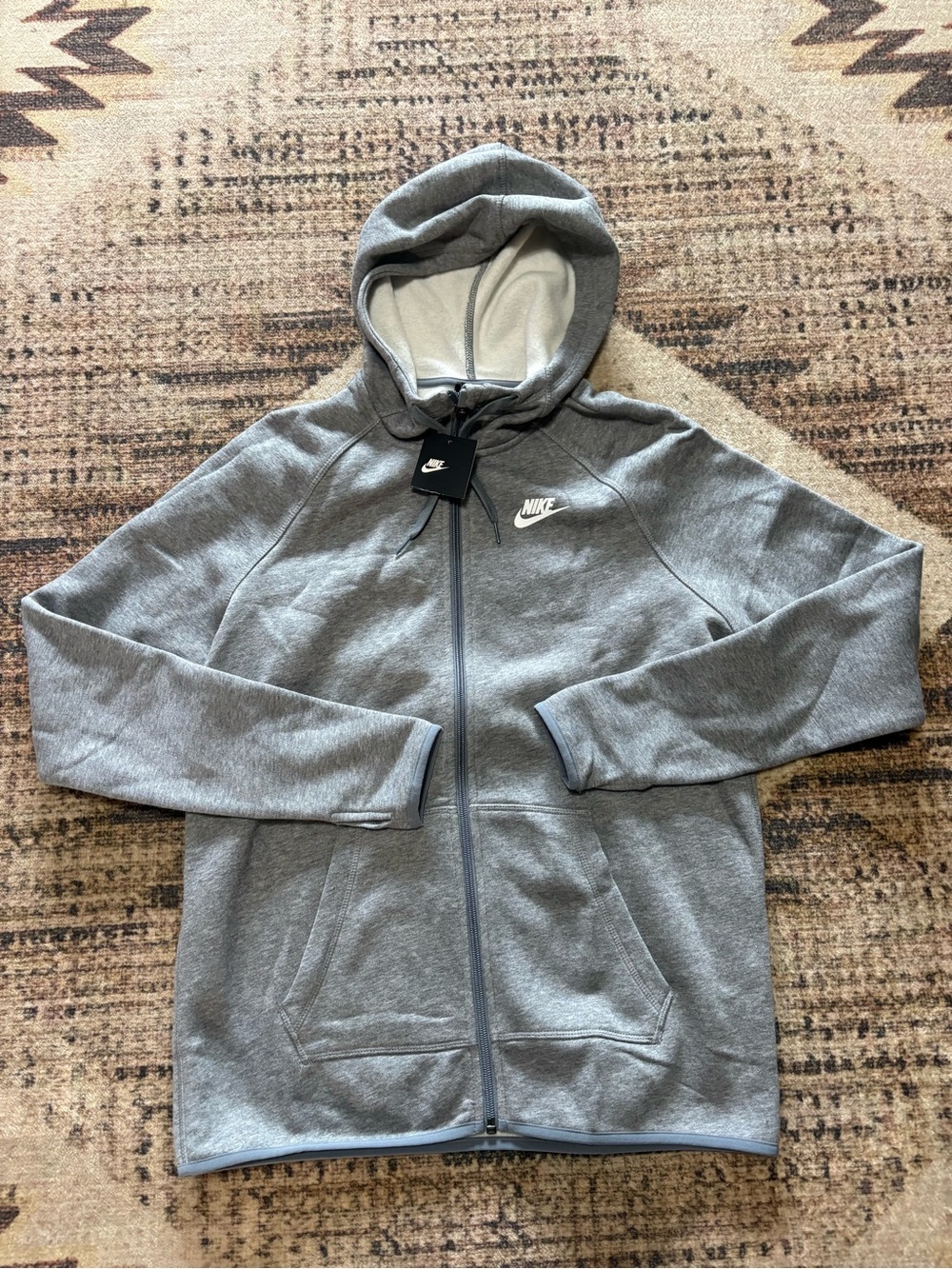 Nike NWT Women’s Gray Cotton Full-Zip Hooded Hoodie w/ Pockets Size Medium